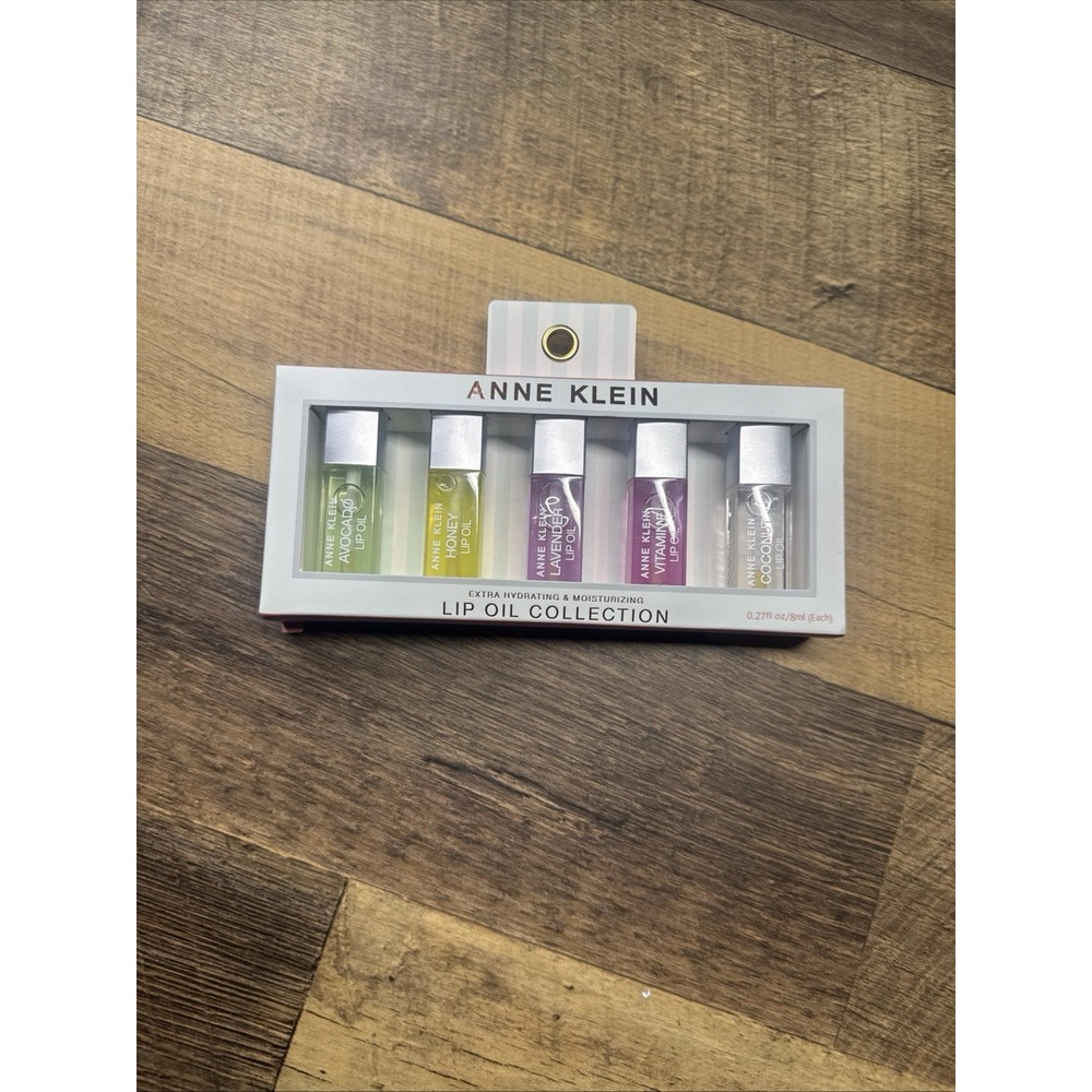 NEW - Anne Klein Lip Oil Collection 5-Piece 0.27Oz - Avocado,Honey,Coconut,Vit E